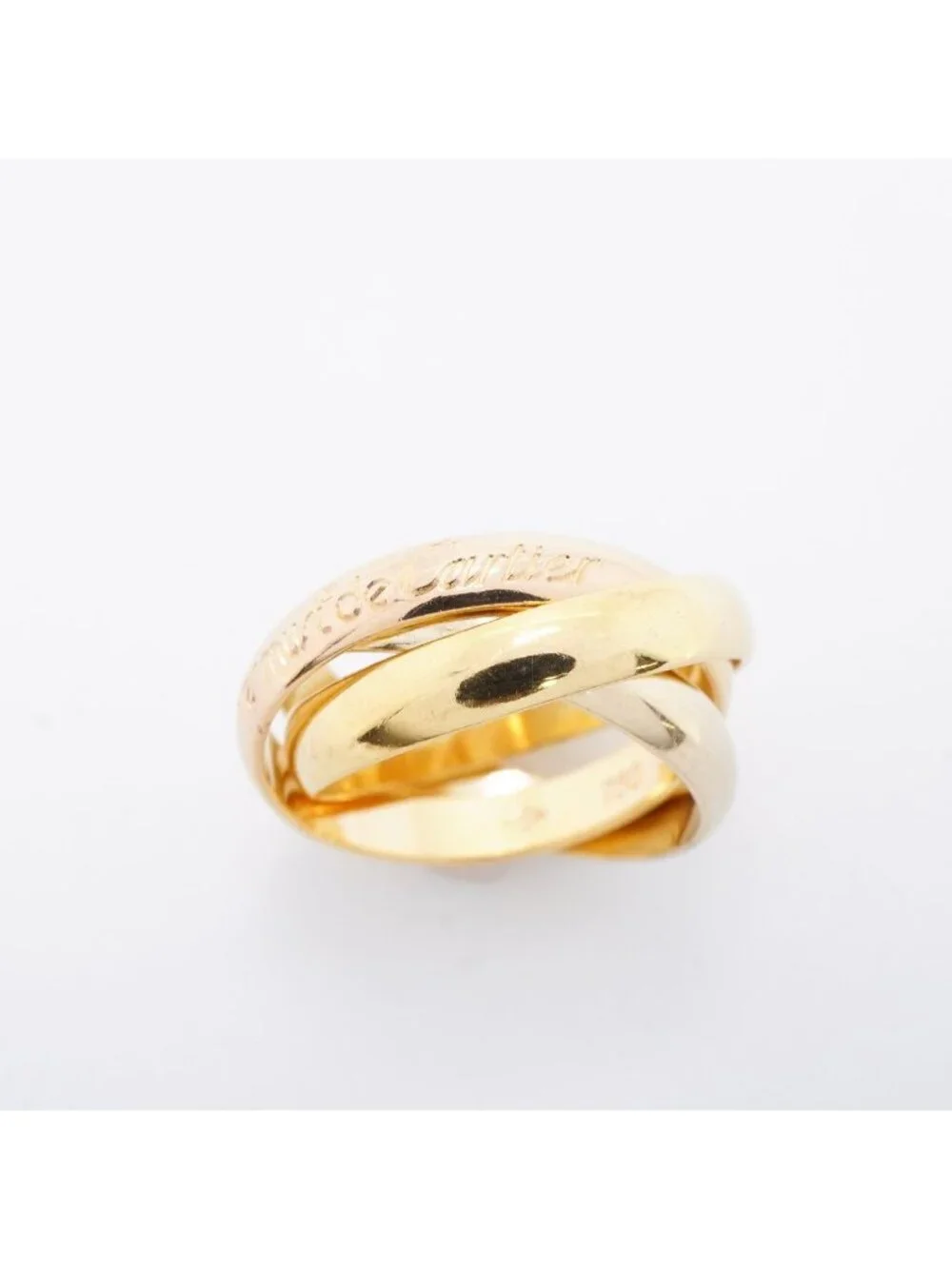 Cartier Ring Trinity Classic Model 18k Yellow Gold 18k White Pink